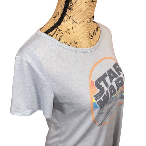 Gray Star Wars Slub Knit Short Sleeve Tee Shirt Size M - Picture 6 of 7
